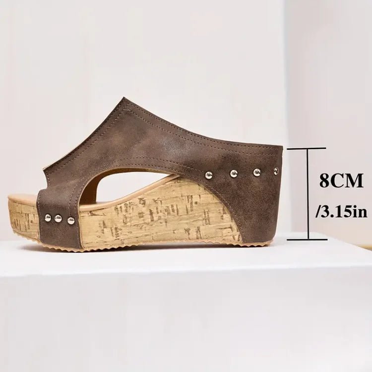 Dames Orthopedische Sleehak Sandalen Kurkzool
