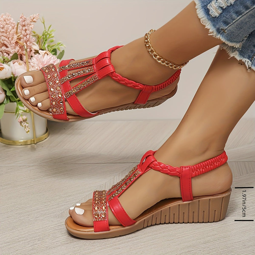Dames Orthopedische T-Strap Sleehakken Sandalen