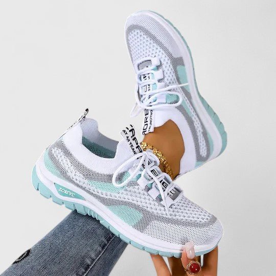 Dames Orthopedische Vetersluiting Mesh Wandelsneakers
