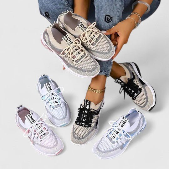 Dames Orthopedische Vetersluiting Mesh Wandelsneakers