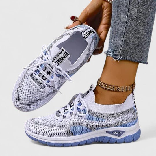 Dames Orthopedische Vetersluiting Mesh Wandelsneakers