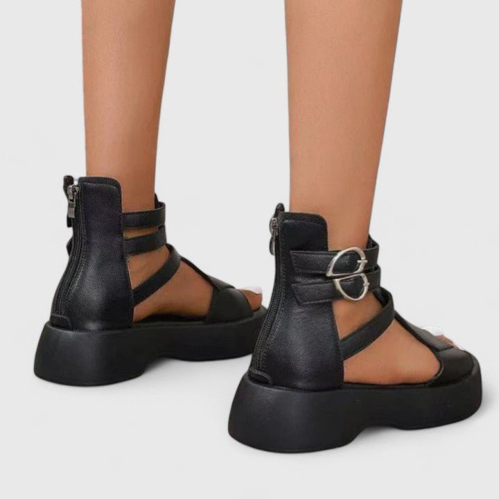 Dames Plateau Sandalen Gekruiste Riemen Gespsluiting