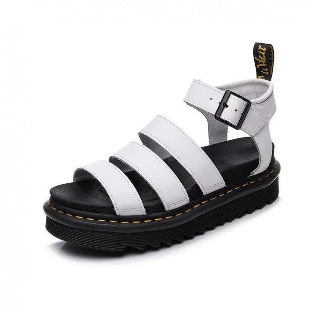 Dames Platformzool Riempjes Gespsluiting Comfortabele Sandalen - White