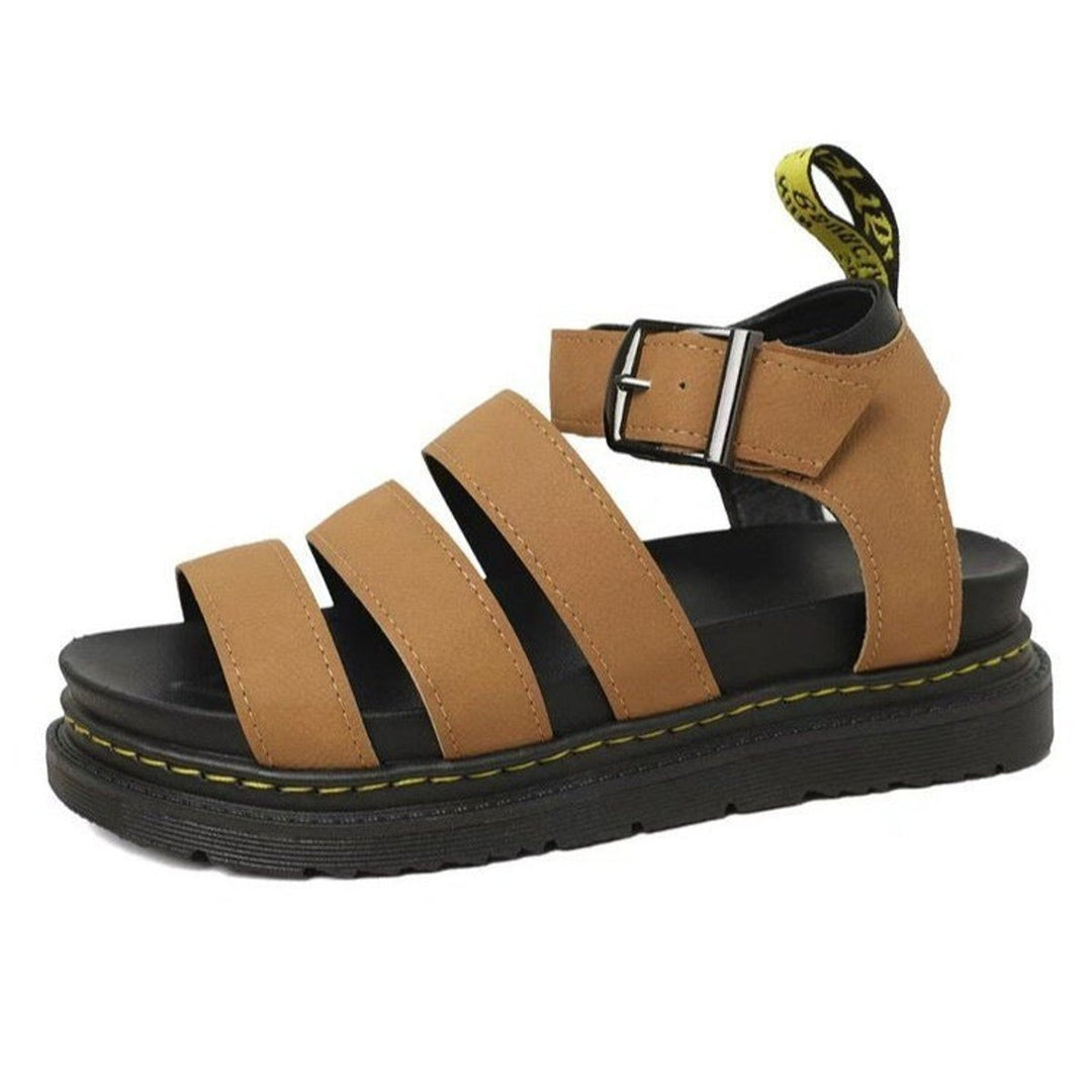 Dames Platformzool Riempjes Gespsluiting Comfortabele Sandalen - Brown