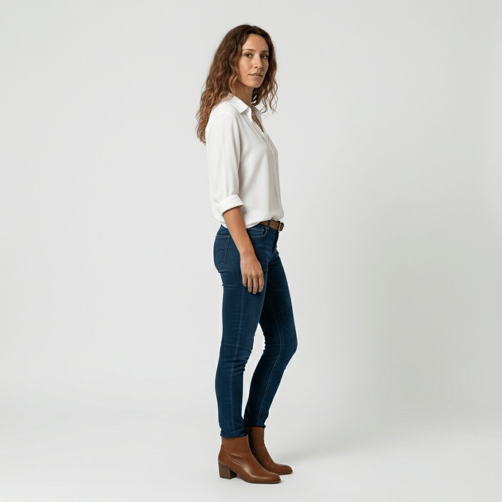Dames Relaxed-Fit Lange Mouw Blouse Overhemdkraag Knoopsluiting