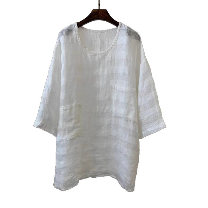 Dames Relaxed-Fit Linnen Tunic met Opgestikte Zakken