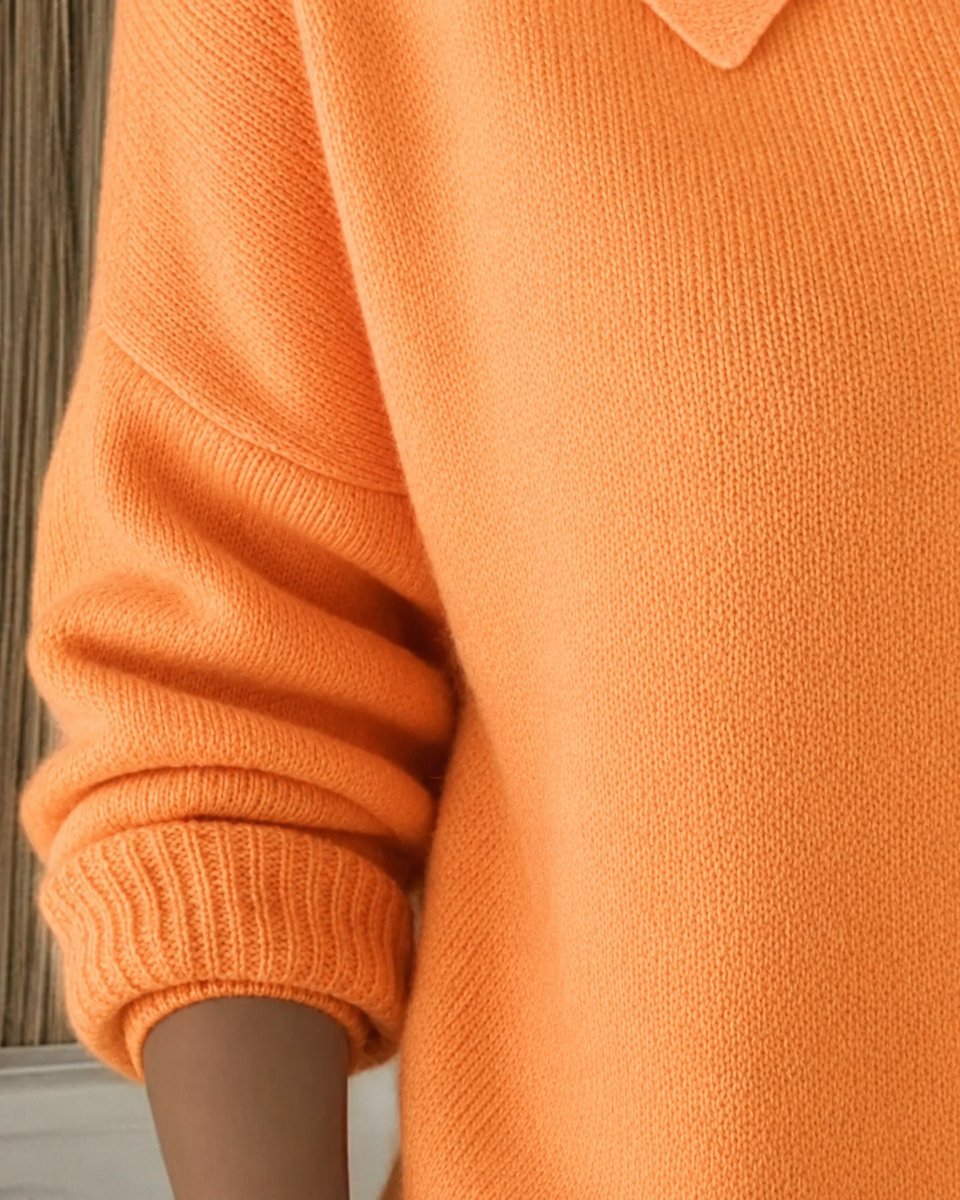Dames Relaxed-Fit Polokraag Knoopsluiting Gebreide Cardigan