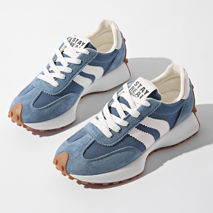 Dames Retro Platform Chunky Veterschoenen - Blue