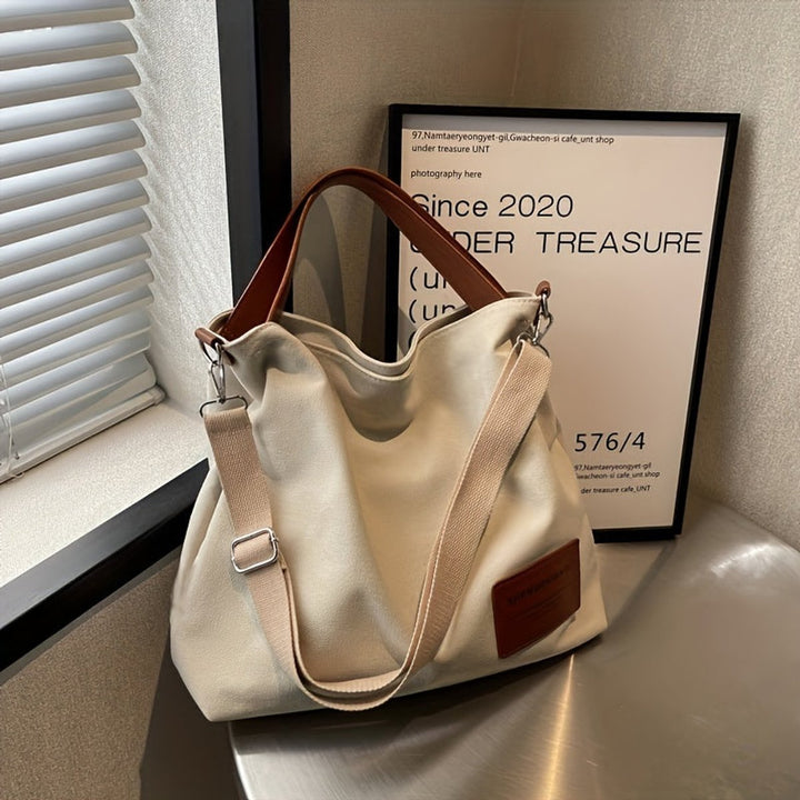 Dames Ruime Canvas Tote Bag Verstelbare Schoudertas