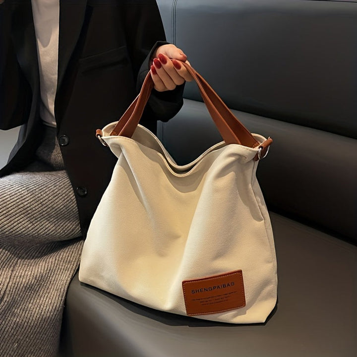 Dames Ruime Canvas Tote Bag Verstelbare Schoudertas