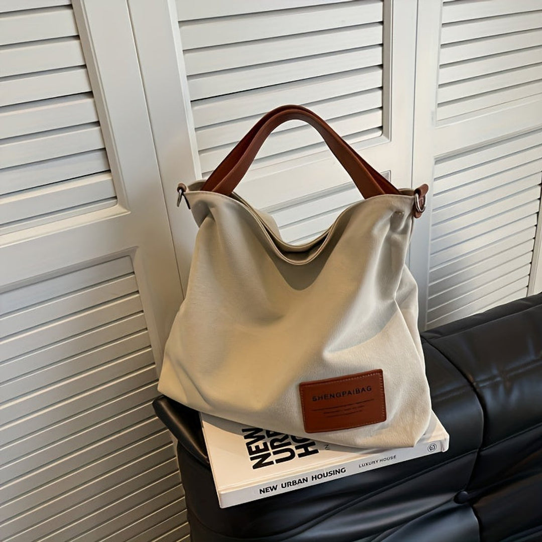 Dames Ruime Canvas Tote Bag Verstelbare Schoudertas