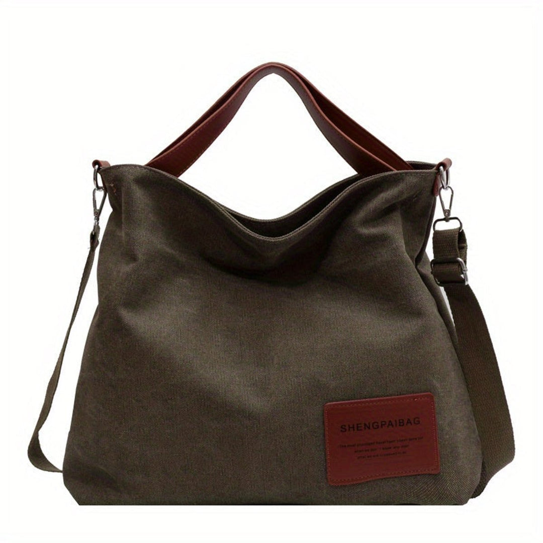 Dames Ruime Canvas Tote Bag Verstelbare Schoudertas