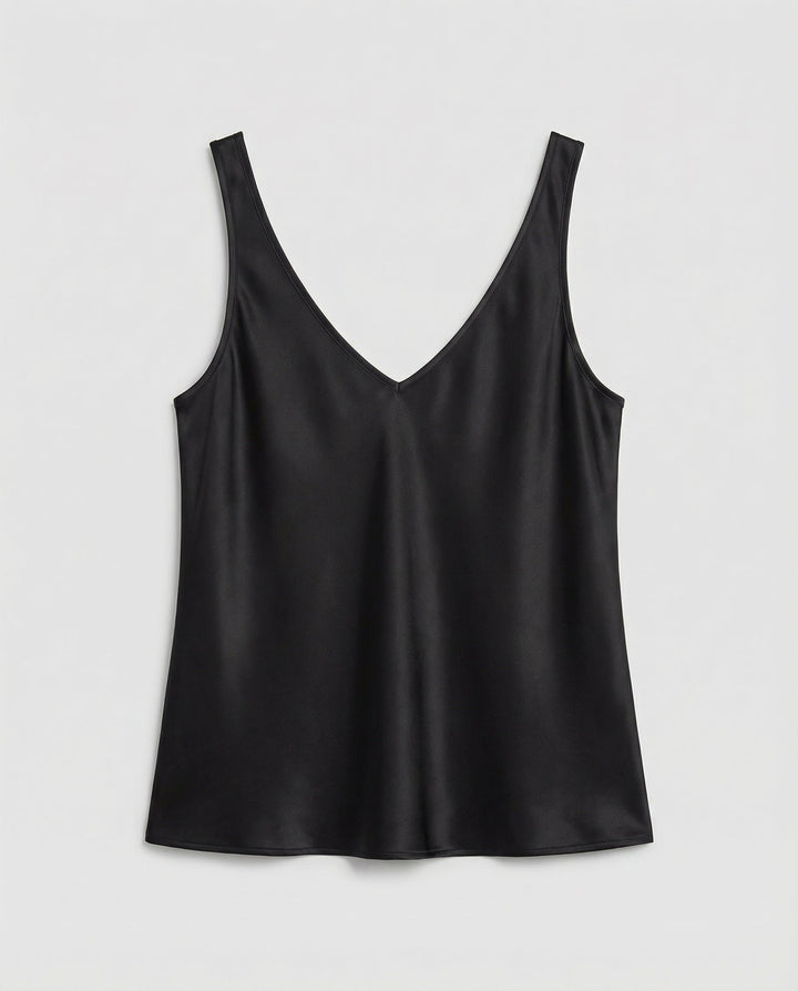 Dames Satijn V-hals Brede Bandjes Camisole Top