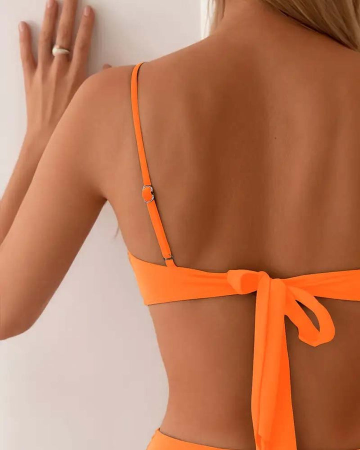 Dames Tweedelige Bikiniset Bandeau Metallic Detail