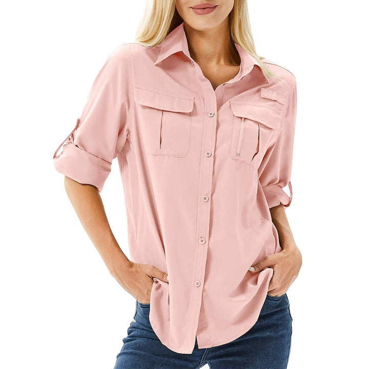 Dames UPF 50 Outdoor Wandel Shirt Lange Mouwen - Pink