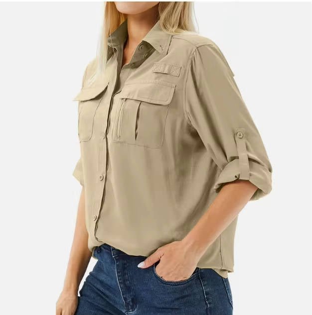 Dames UPF 50 Outdoor Wandel Shirt Lange Mouwen