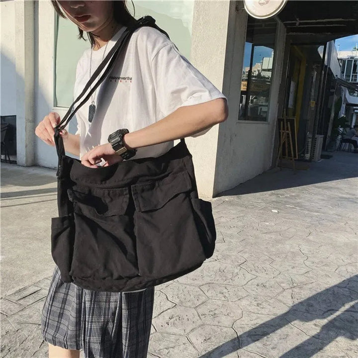 Dames Vintage Canvas Tote Bag Verstelbare Schoudertas