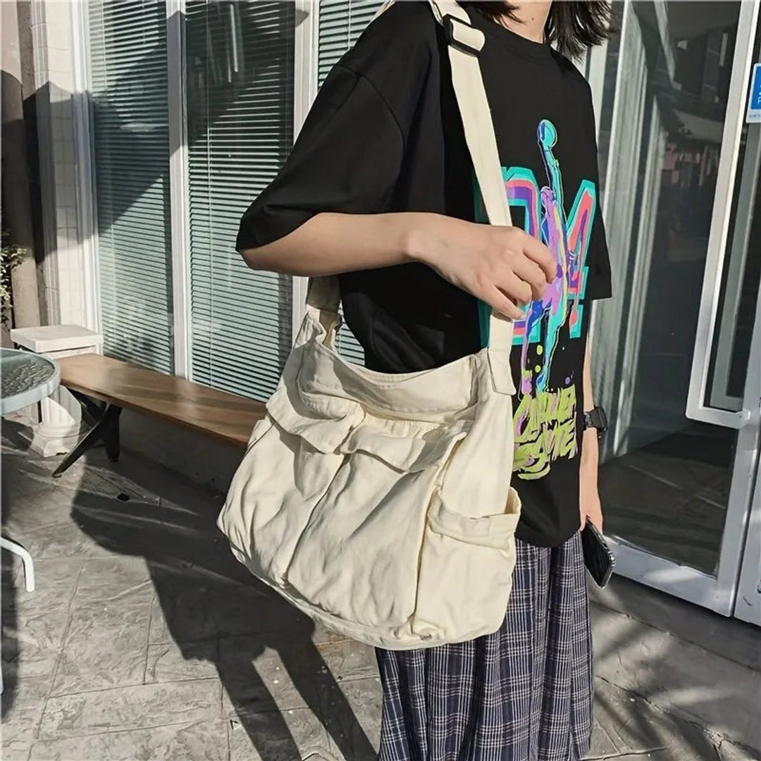 Dames Vintage Canvas Tote Bag Verstelbare Schoudertas