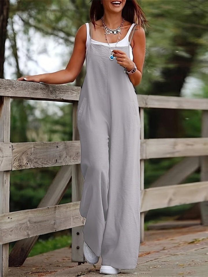 Dames Wijdbeense Linnen Mouwloze Tuinbroek Jumpsuit