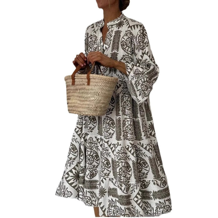 Dames Wijdvallende Bloemenprint Tunic Jurk
