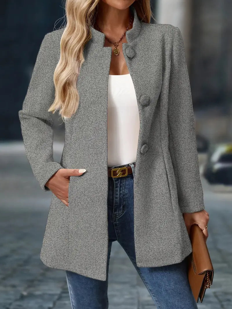 Athena | Dames Lange Herfstjas met Knoopsluiting
