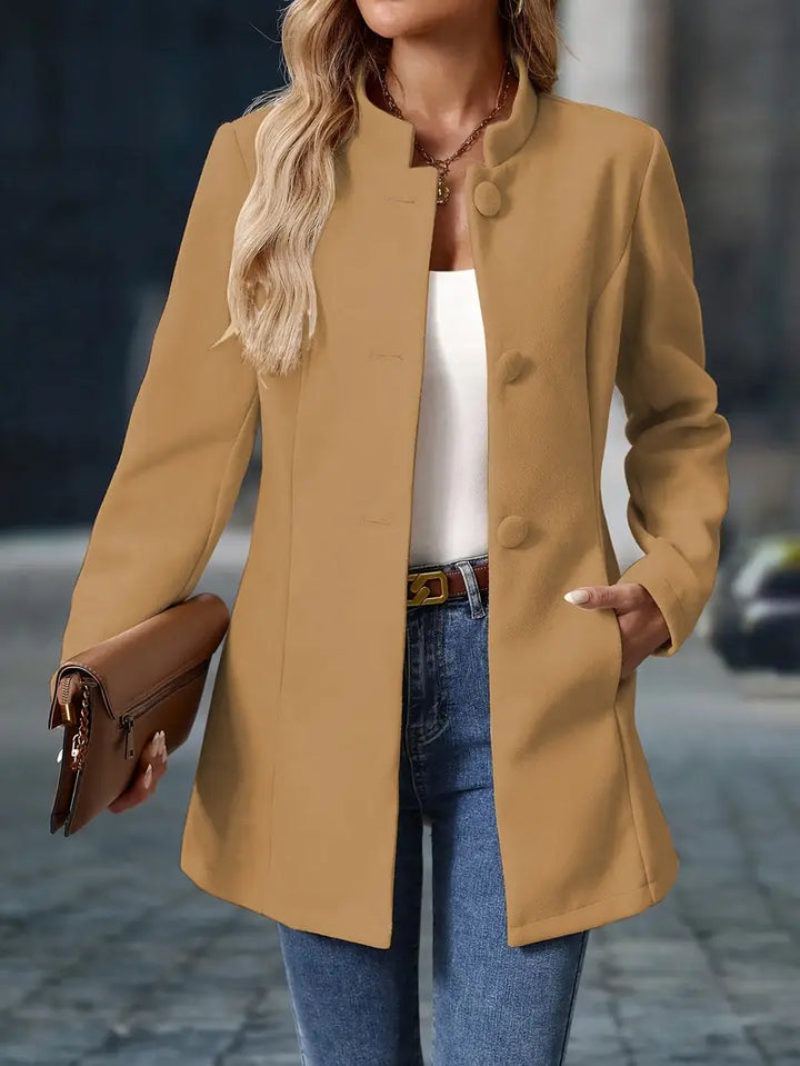 Athena | Dames Lange Herfstjas met Knoopsluiting