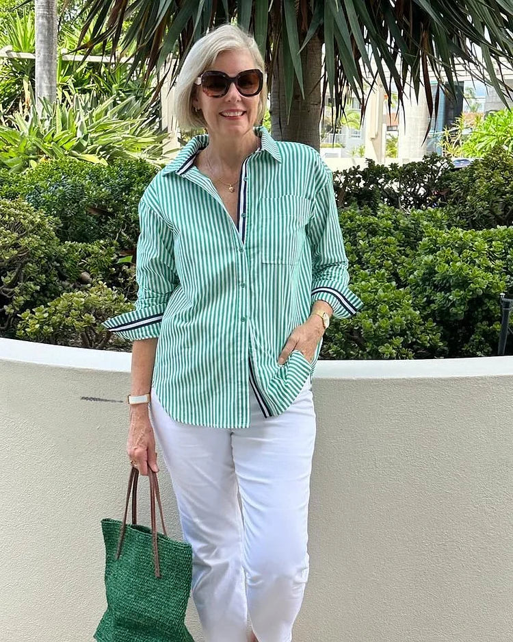 Georgia | Women’s Classic Striped Button Shirt