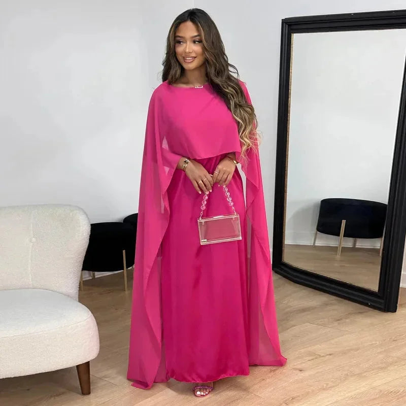 Sabrina | Dames Bruiloft Gast Cape Maxi Jurk