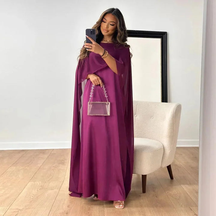 Sabrina | Dames Bruiloft Gast Cape Maxi Jurk