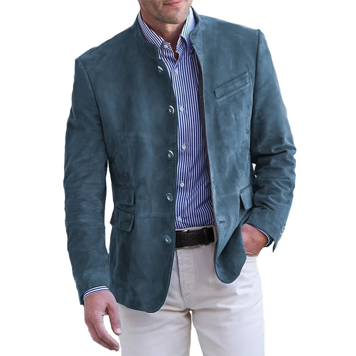 Charles | Heren Casual Blazer met Opstaande Kraag en Knopen