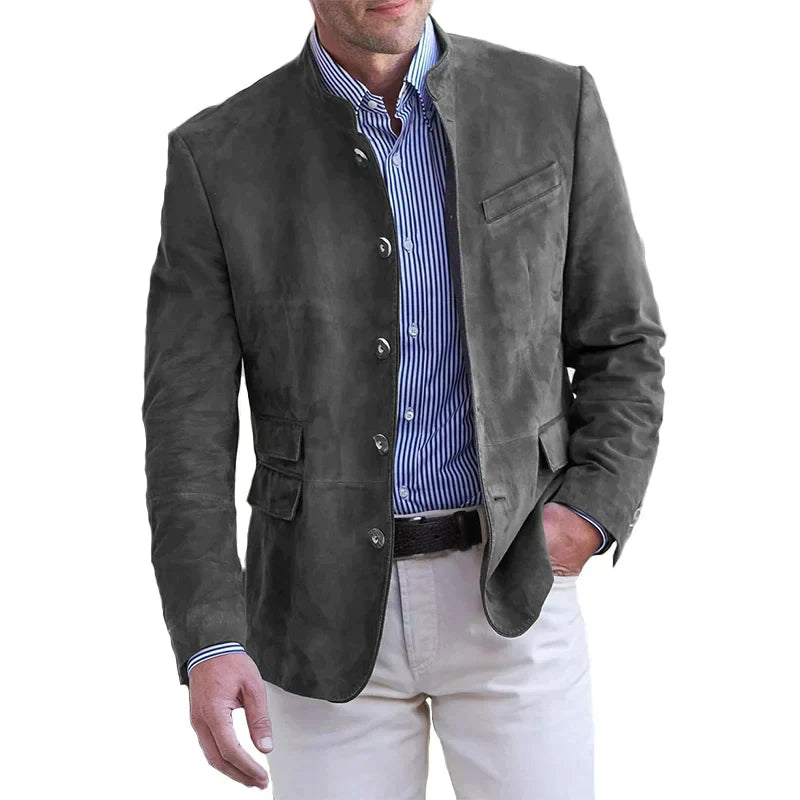 Charles | Heren Casual Blazer met Opstaande Kraag en Knopen