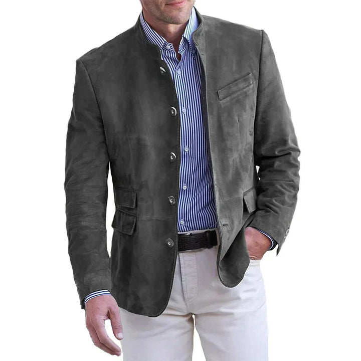Charles | Heren Casual Blazer met Opstaande Kraag en Knopen