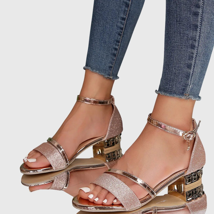 Andrea | Dames sandalen met enkelband en blokhak