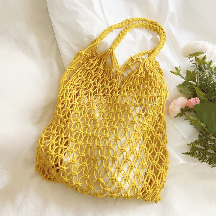 Gehaakte Katoenen Tote Bag Macramé Boodschappentas