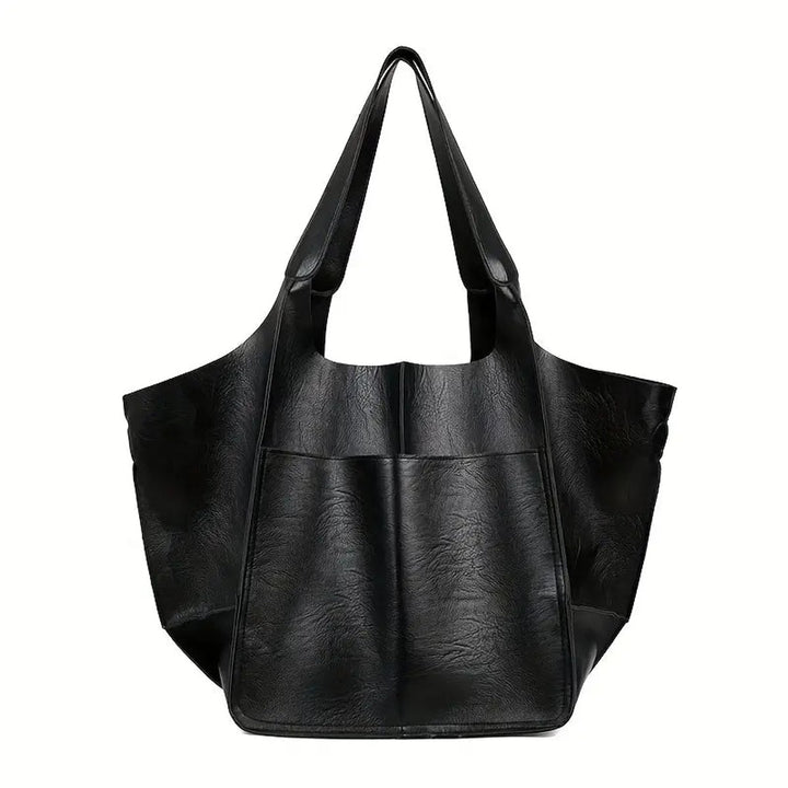 Grote Oversized Kunstleren Tote Bag met Magneetsluitng