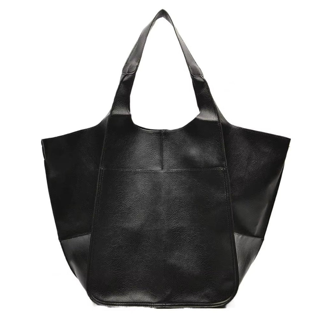 Grote Oversized Kunstleren Tote Bag met Magneetsluitng