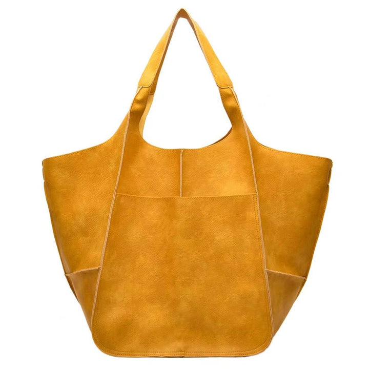 Grote Oversized Kunstleren Tote Bag met Magneetsluitng
