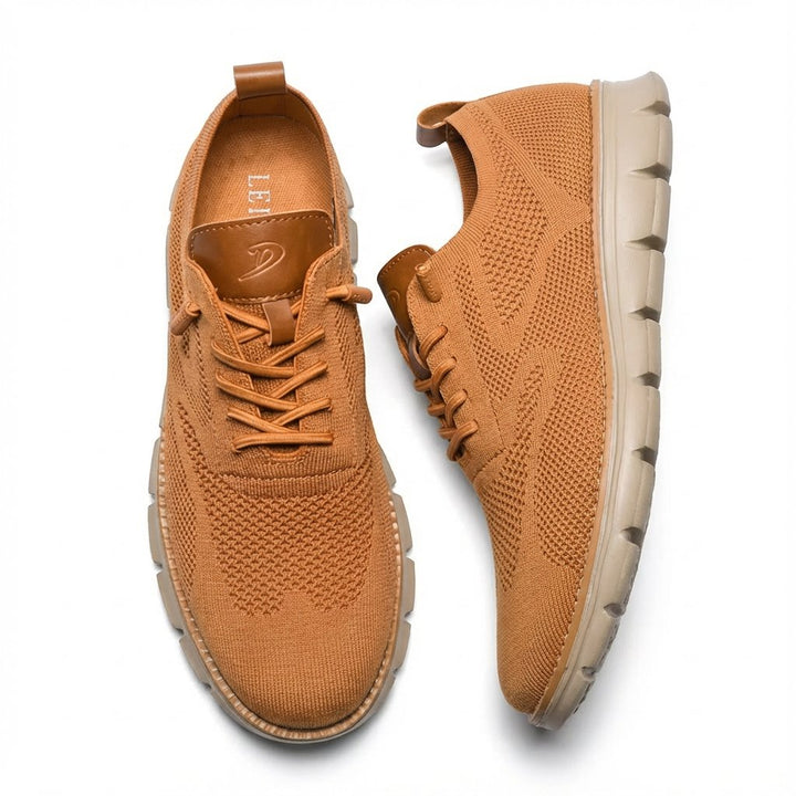 Heren Ademende Mesh Veters Casual Sneakers - Camello