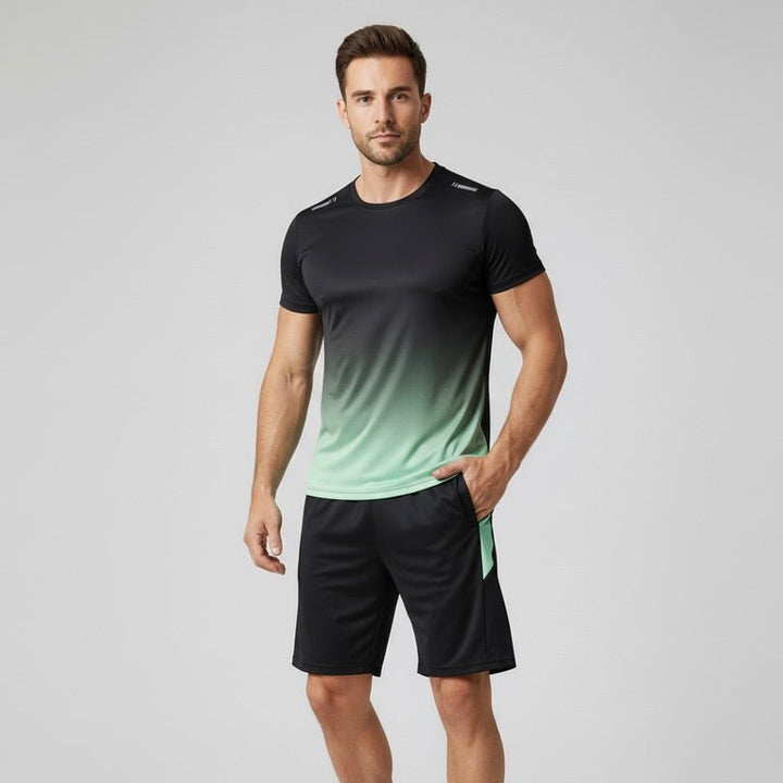 Heren Ademende Sneldrogende Sportset T-Shirt Shorts