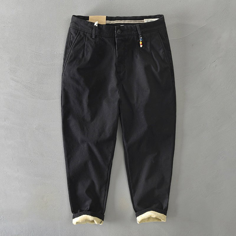 Heren Casual Toelopende Chino Broek - Black