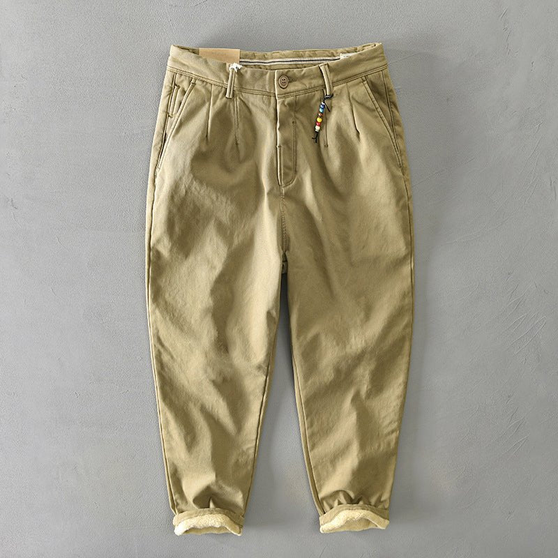 Heren Casual Toelopende Chino Broek - Khaki