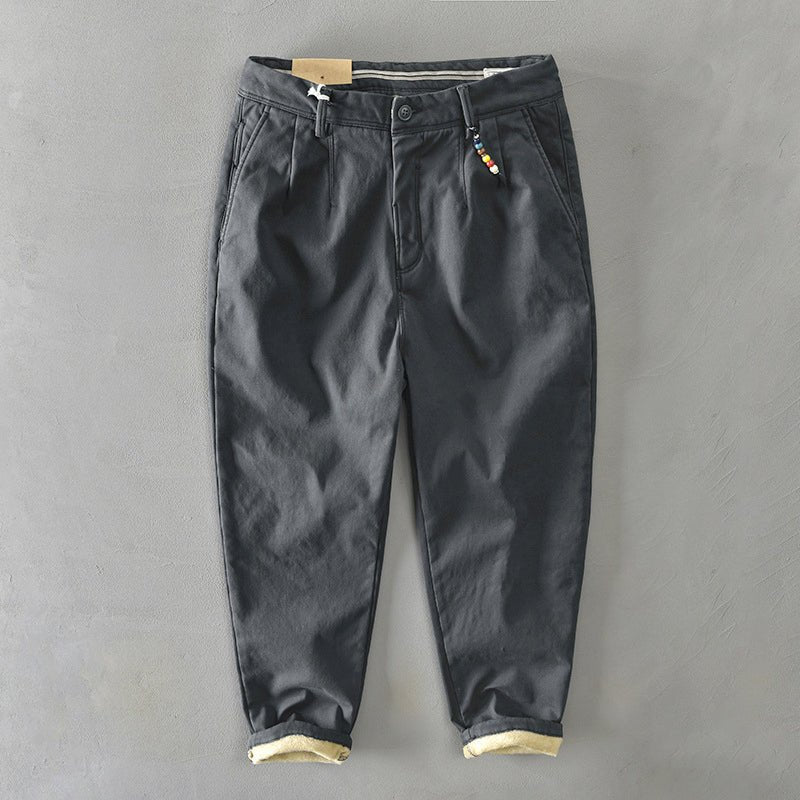 Heren Casual Toelopende Chino Broek - Gray