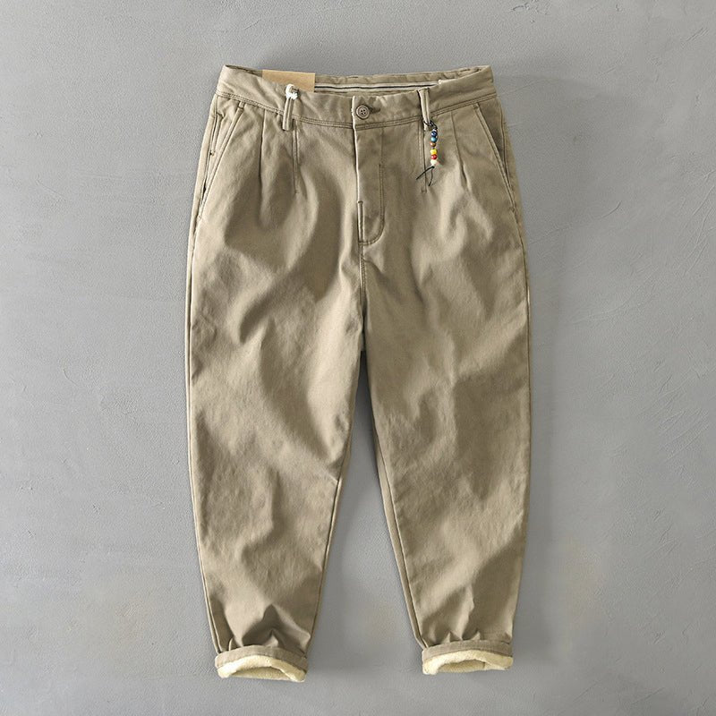 Heren Casual Toelopende Chino Broek - Beige