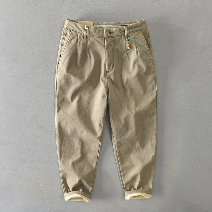 Heren Casual Toelopende Chino Broek - Beige