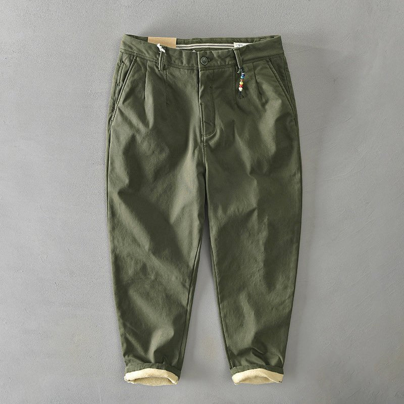 Heren Casual Toelopende Chino Broek - Green