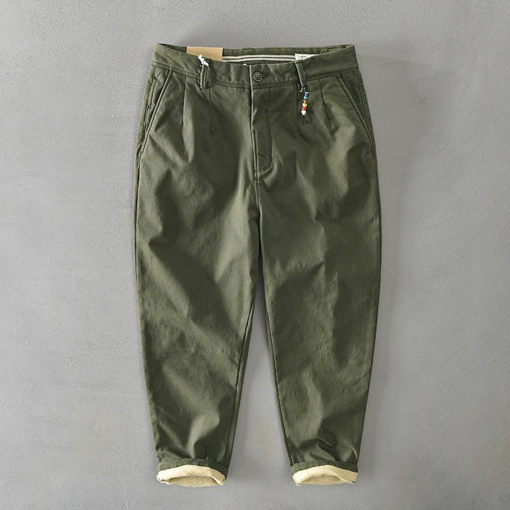 Heren Casual Toelopende Chino Broek - Green