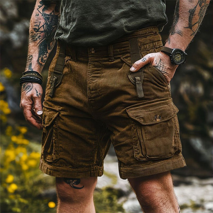 Heren Corduroy Outdoor Cargo Short - Brown