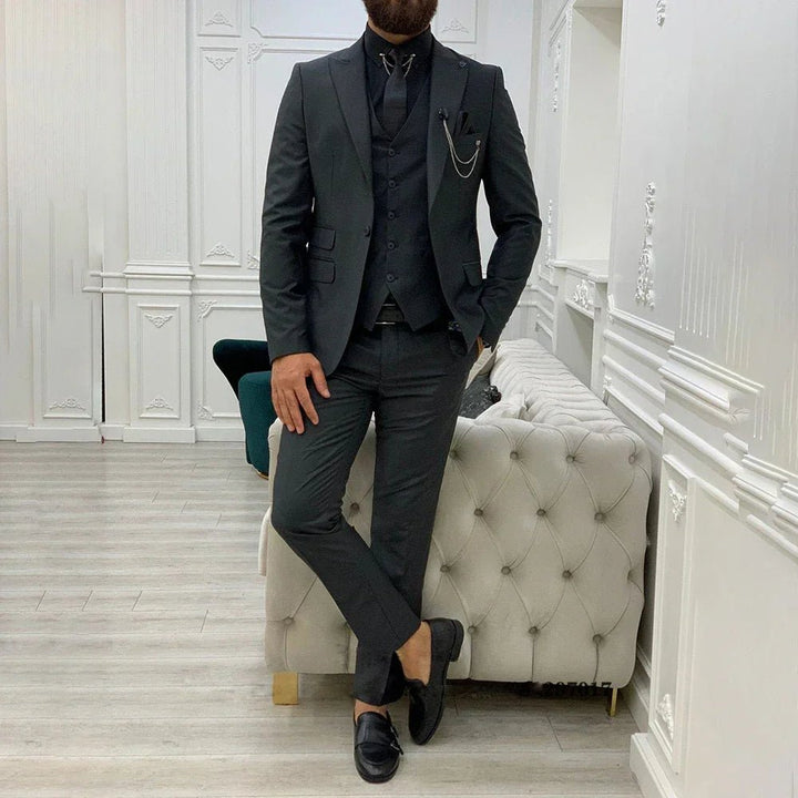 Heren Driedelig Notch Lapel Enkelrije Pak Set