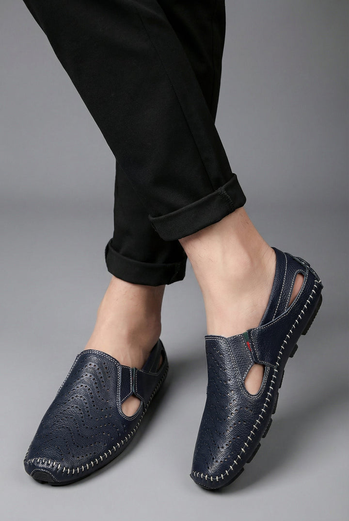 Heren Geperforeerde Instapper Loafers Ademend Zomer