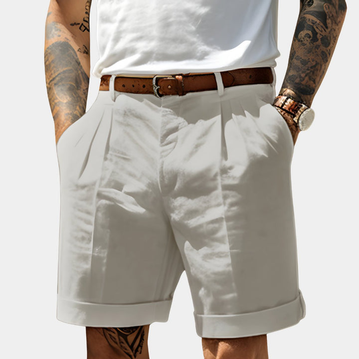 Heren Geplooide Chino Shorts Relaxed Fit - Grijs